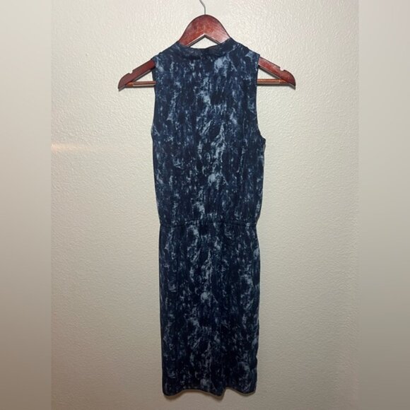 Michael Kors Navy Blue & White Abstract Print Dress Size 0 - Picture 2 of 4